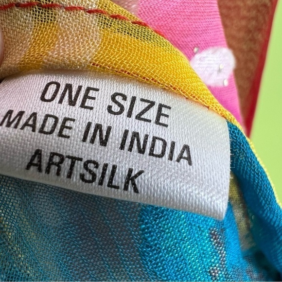 Sterling Styles vintage multicolor artsilk cardigan OS - Picture 5 of 8